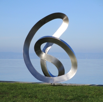 Big stainless steel garden artwork